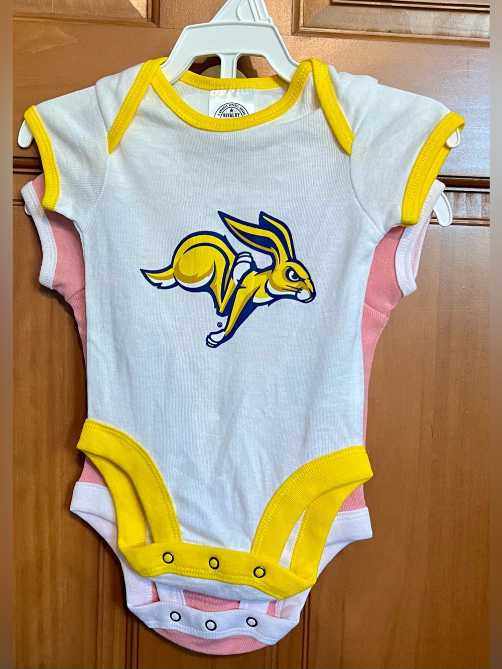 Rivalry Threads SD State Jackrabbits Infant Bodysuit Set, NWOT